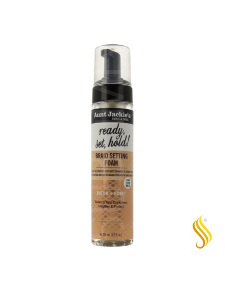 Mousse pour boucles extra-forte à la biotine et au miel de Tante Jackie 251 ml