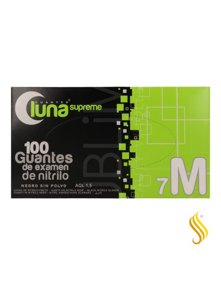 Gants Omare Luna Nitrile Noir Sans Poudre Taille M 100 unités