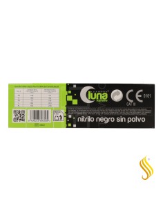 Gants Omare Luna Nitrile Noir Sans Poudre Taille M 100 unités 2