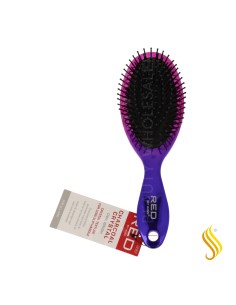 Brosse ovale Red Kiss à poils en carbone et design cristal