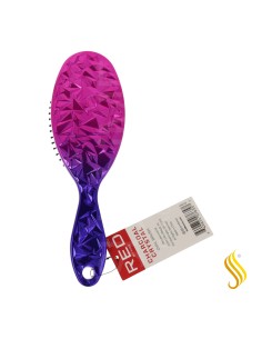 Brosse ovale Red Kiss à poils en carbone et design cristal 2