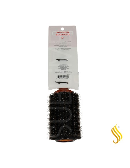Red Kiss Round Wooden Brushing Brush L 2"