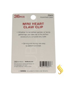 Lot de 36 pinces à cheveux en forme de cœur pour enfants Red Kiss 2