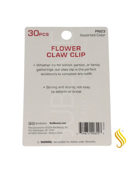 Lot de 36 pinces à cheveux en forme de cœur pour enfants Red Kiss