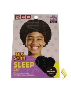 Bonnet de nuit en satin pour enfants Red Kiss Kids Noir
