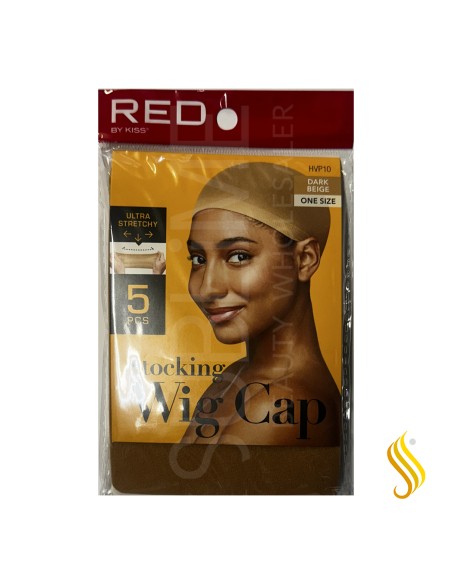 Red Kiss Stocking Wig Cap Dark Beige 5 Pieces Head Cap