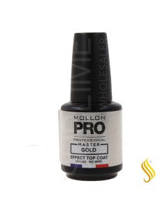 Mollon Pro Master Gold Effect Top Coat 12ml