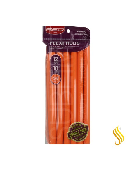 Red Kiss Flexi Rods 10" 5/8" 12 Piezas Orange Rulos Flexibles