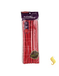 Red Kiss Flexi Rods 10" 1/2" 12 Piezas Red Rulos Flexibles