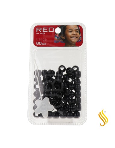 Perles de cheveux Red Kiss L 60 pièces (noir)