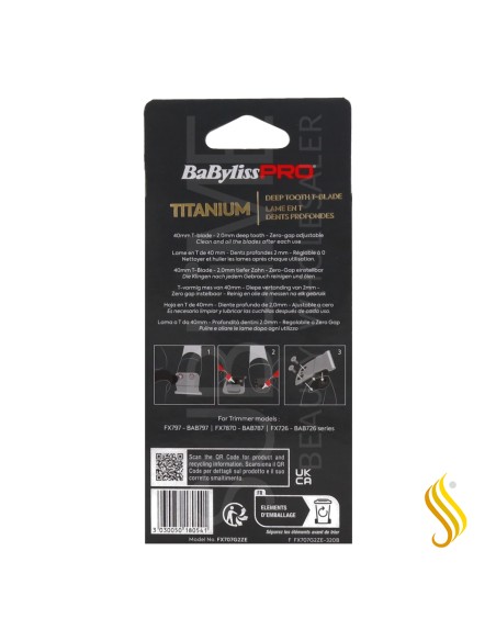 BaBylissPRO Skeleton T-Blade Titanium Gold Blades (FX707G2ZE)