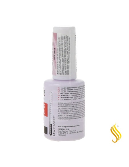 Andreia One Bottle Builder Gel de Baja Viscosidad con Purpurina Rosa 14 ml