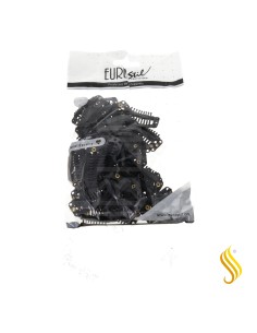 EUR BOLSA 50 CLIPS 3,2 CM EXTENSIONES NEGRO (02924/50)