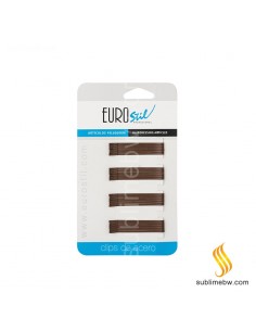 Eurostil 24 Clips Brown Matte 50mm (04484/69)