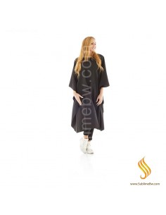 Xanitlia Pro Black HD Polyester Cut Cape 130x150 cm. 6 Button Closure