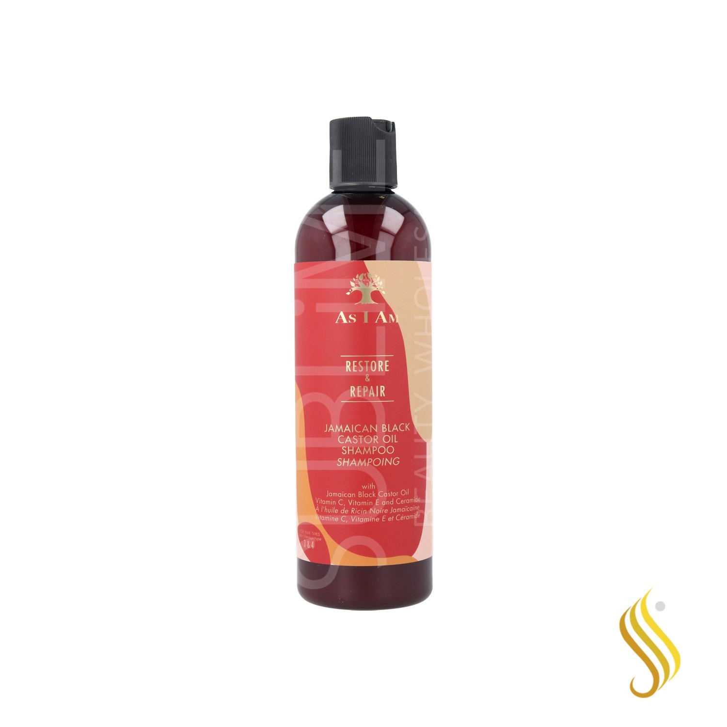 As I Am Restore & Repair Shampooing à l'huile de ricin noire jamaïcaine 355 ml./12Oz