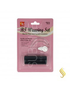Beauty Town Weaving Set (Hilo+Aguja) Negro 4 Piezas (04016)