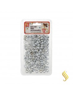Beauty Town Billes Plastique Rond Petit Argent (07630)
