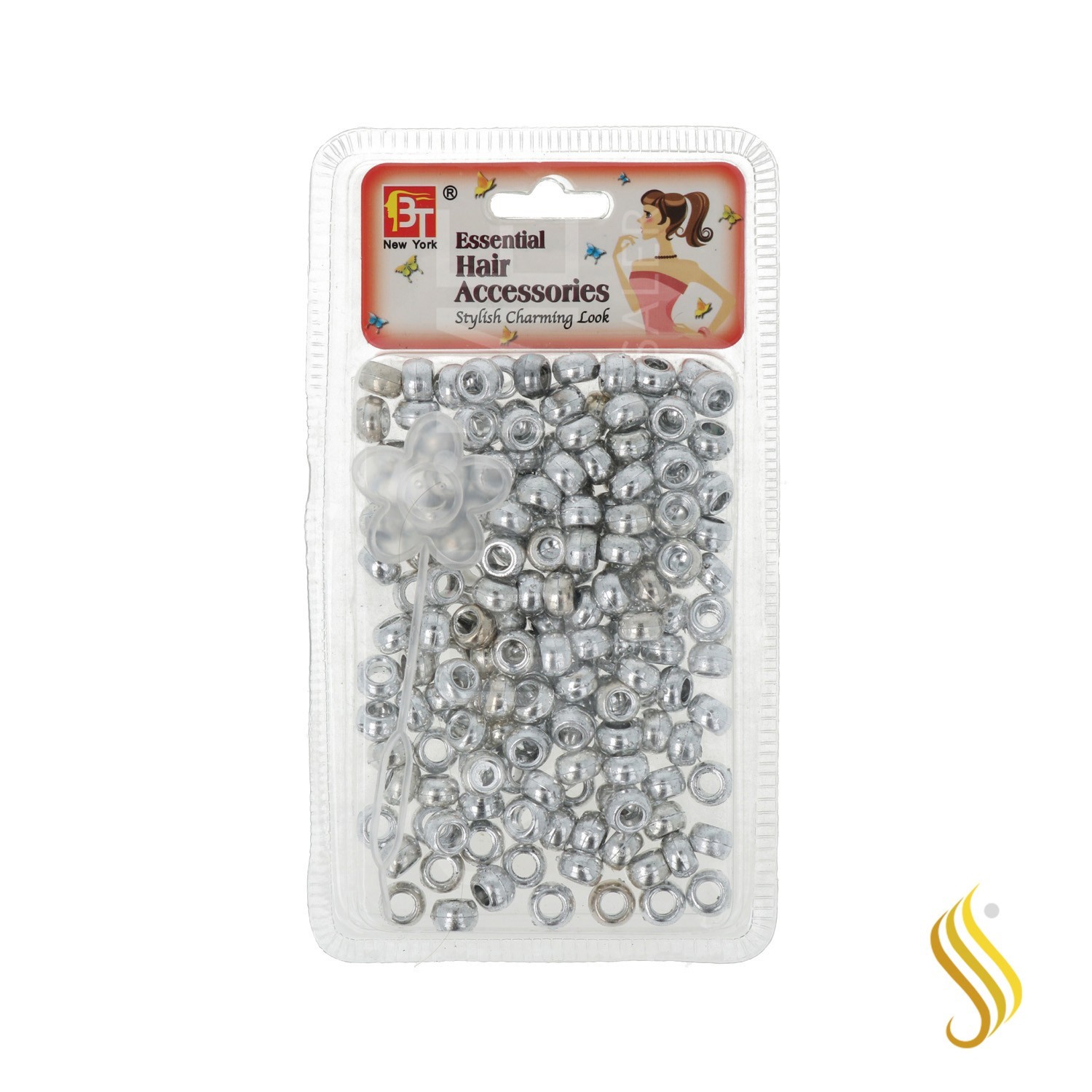 Beauty Town Billes Plastique Rond Petit Argent (07630)