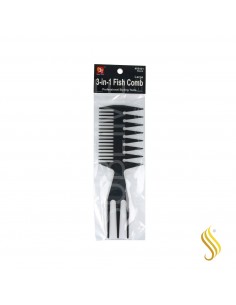 Beauty Town Peigne Professionnel 3-In-1 Fish Comb Large Noir (09401)
