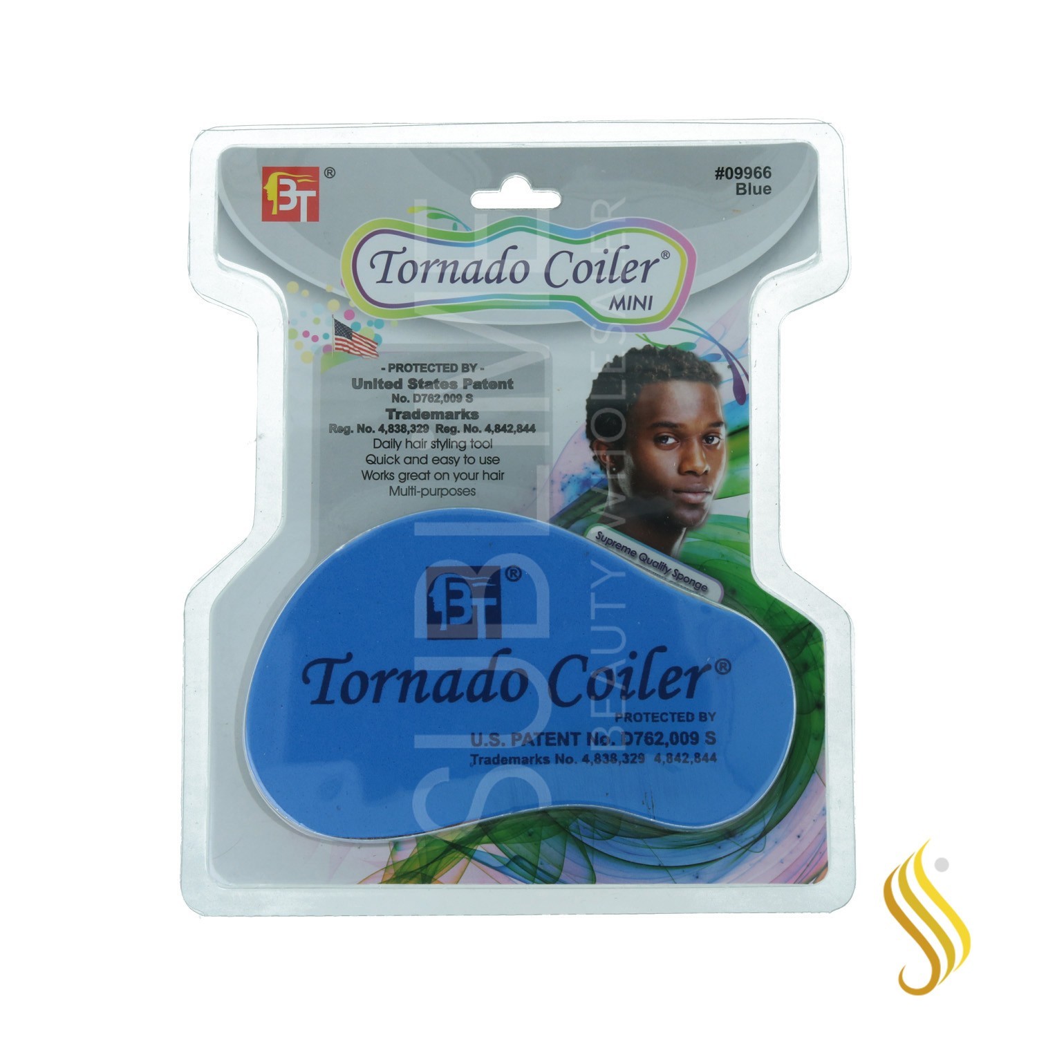 Beauty Town Tornade Coiler Mini Brosse Éponge Bleu 10mm (09966)