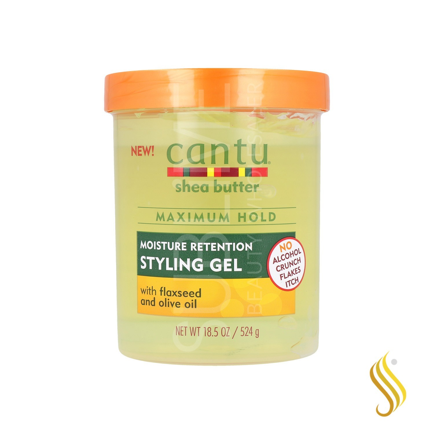 Cantu Shea Butter Styling Gel Con Semilla De Lino + Aceite De Oliva 18,5Oz/524G (Retención de humedad)