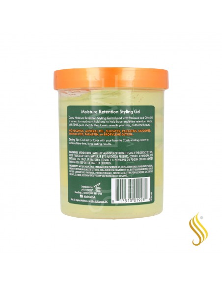 Cantu Shea Butter Styling Gel Con Semilla De Lino + Aceite De Oliva 18,5Oz/524G (Retención de humedad)