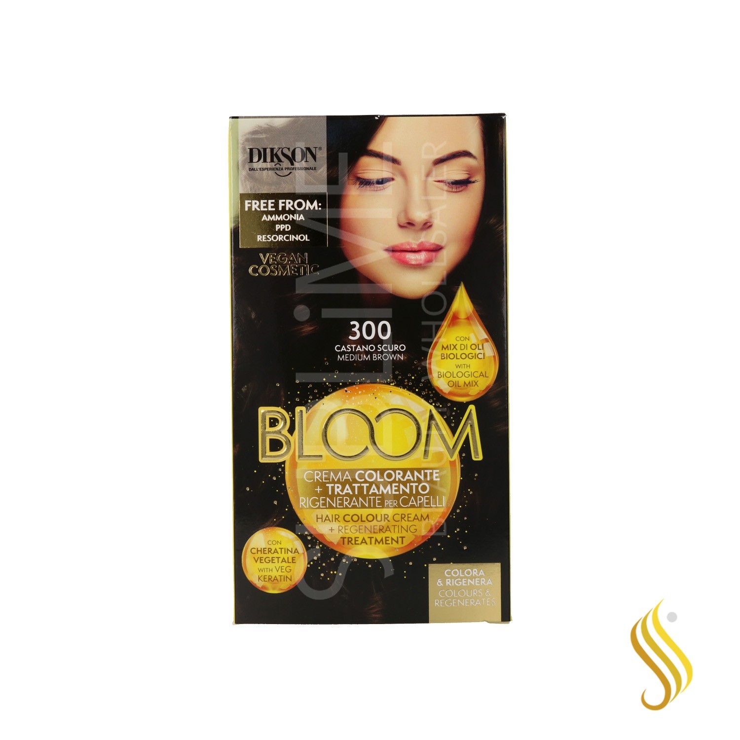 Dikson Bloom Creme Color 300 Castanho Sombrio