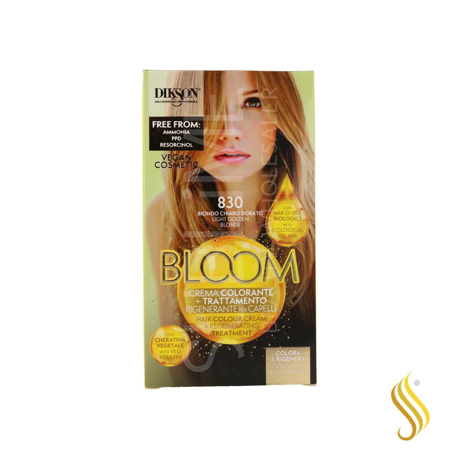 Dikson Bloom Crema Color 830 - Rubio Claro Dorado 55 ml