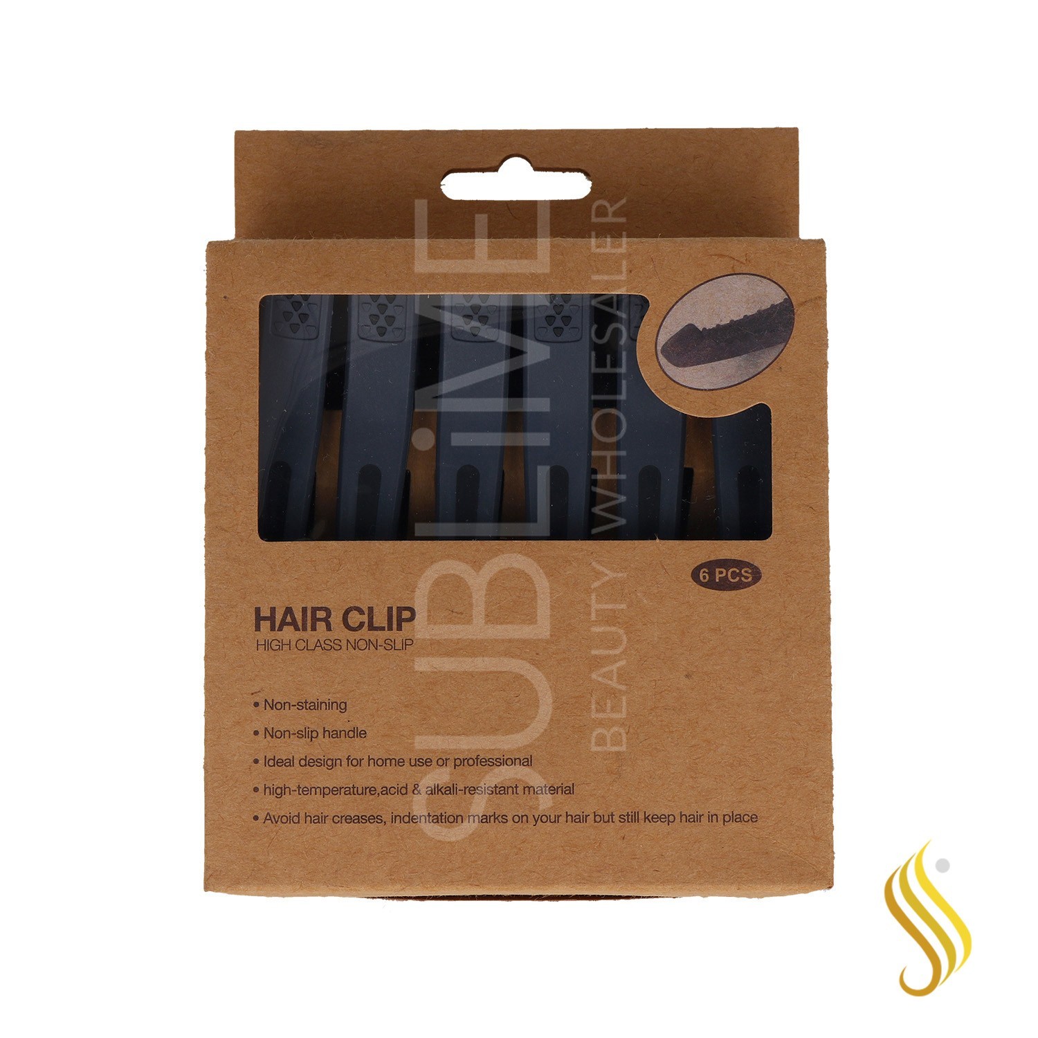 Eurostil Caja 6 Pinzas Gris Antideslizantes (04741)