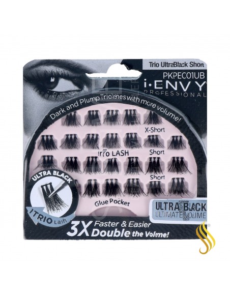 I Envy Individuel Lash/Cils Pro Trio Ultra Noir Court (Pkpec01Ub)