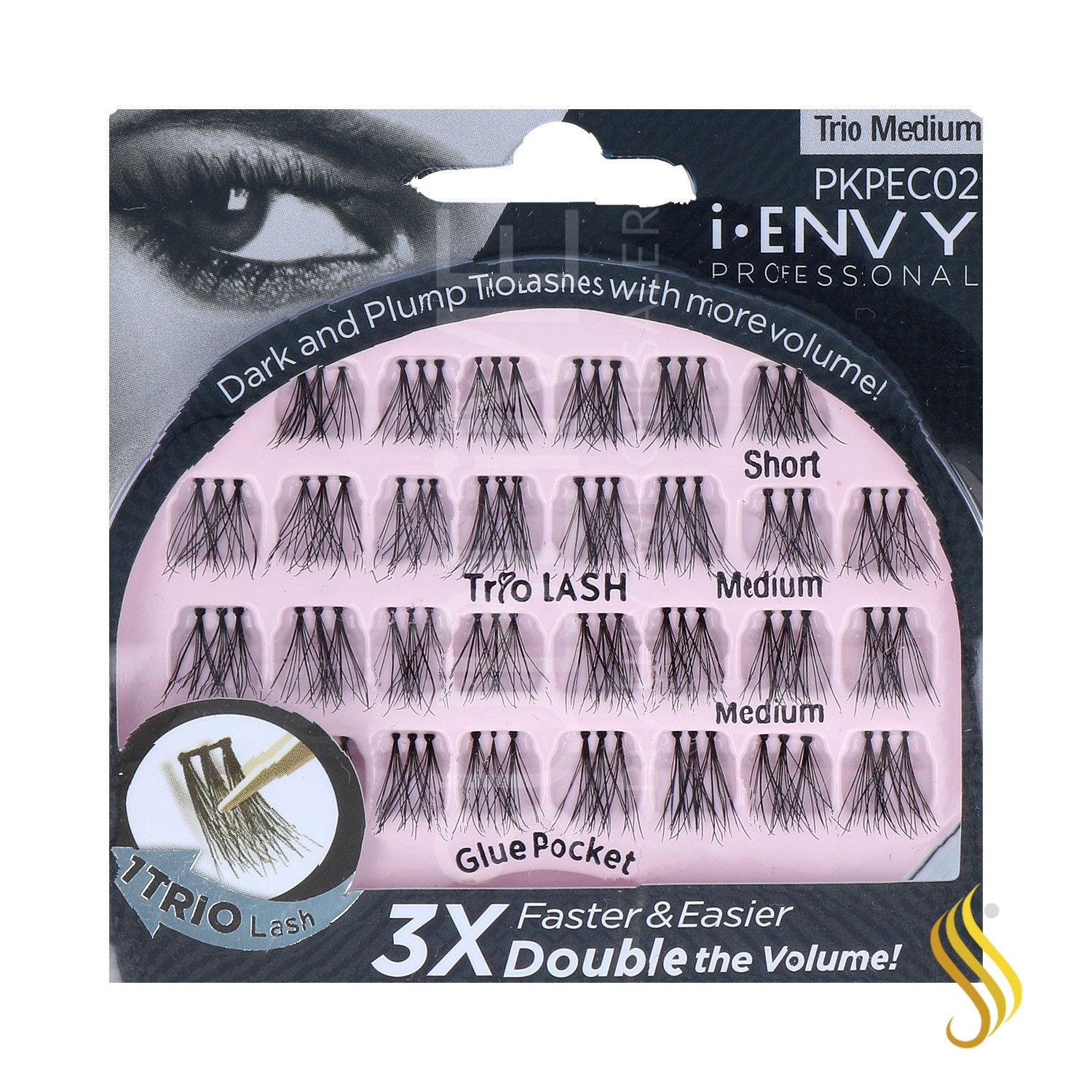 I Envy Individuel Lash/Cils Pro Trio Classic Moyen (Pkpec02)