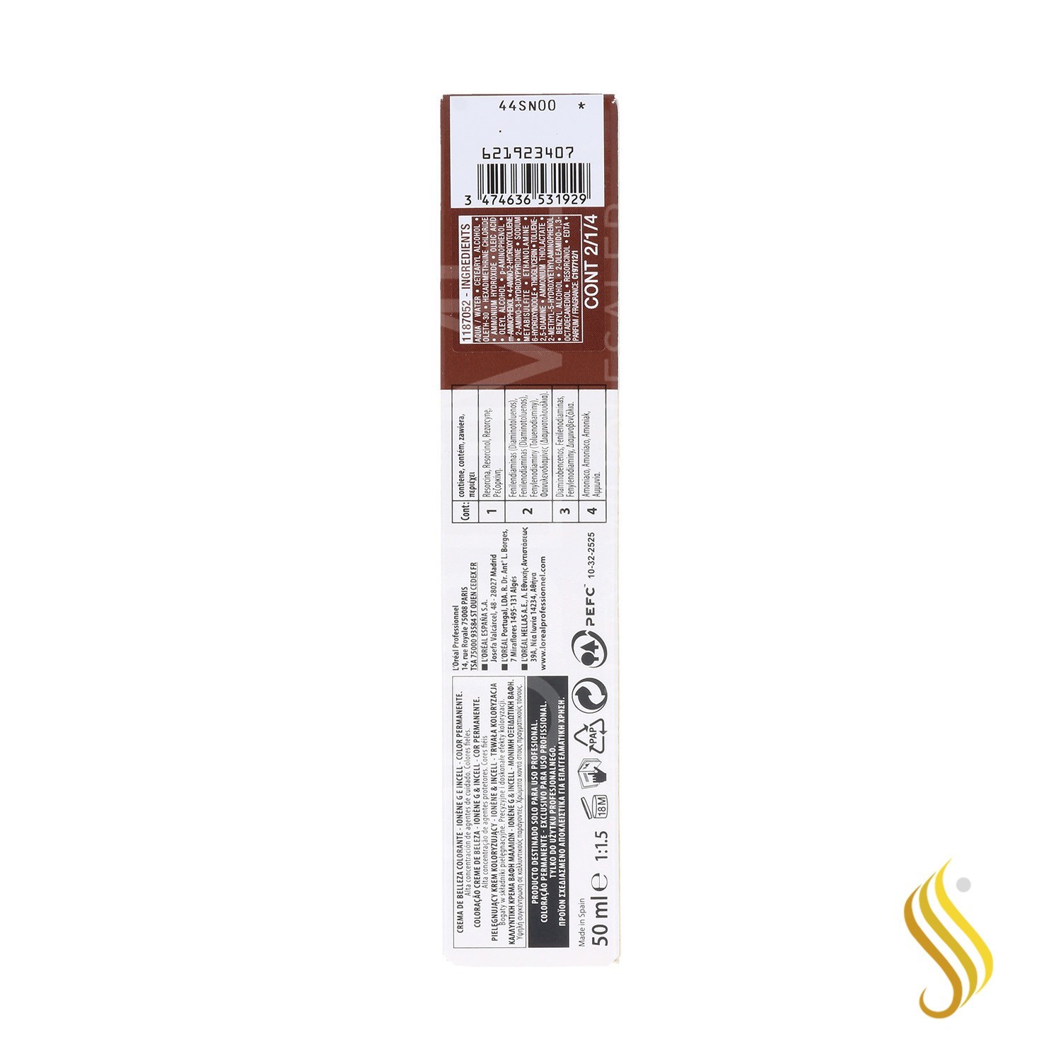 Loreal Majirel 50ml, Coulour 5,32