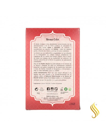 Radhe Shyam Henna Poeira Mogno Brilhante 100G
