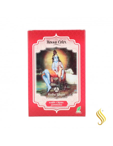Radhe Shyam Henna Poeira Super Mogno Brilhante 100G