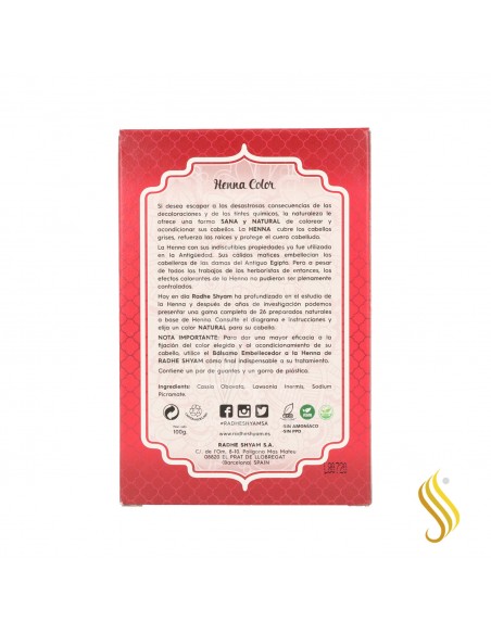 Radhe Shyam Henna Poeira Mogno Escuro 100G