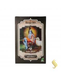 Radhe Shyam Henna Poudre Châtain Foncé Profond Traitement 100G (2-Sacs)
