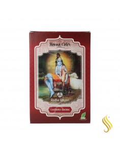 Radhe Shyam Henna Poeira Castanho Mogno 100G