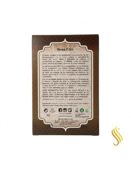 Radhe Shyam Henna Poudre Châtain Intense 100G