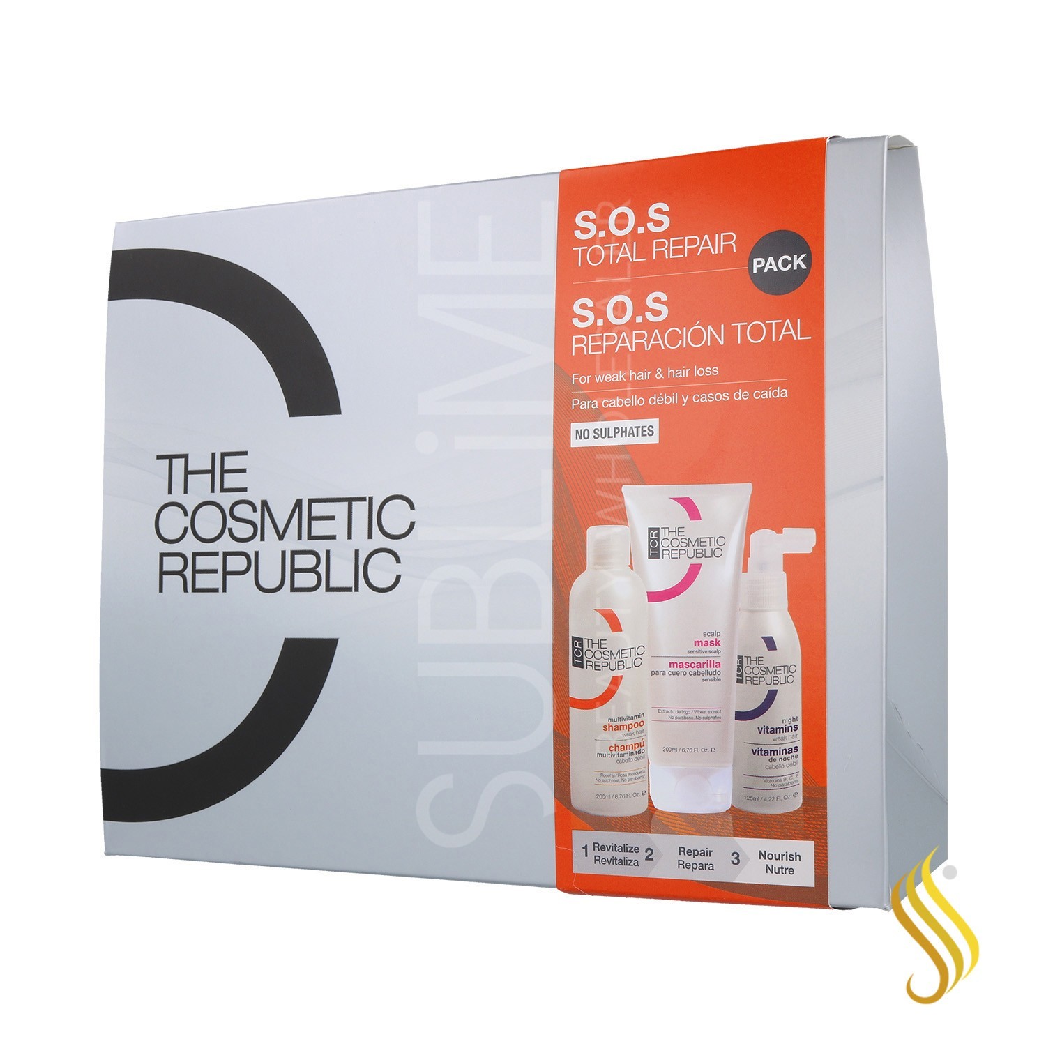 The Cosmetic Republic Pack S.O.S Total Repair (Shampoo/Mask/Vitamins)