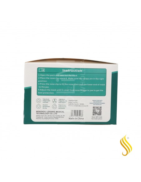 Máscara Facial de Proteção FFP2 Branco 1X20PCS (5 Capas)