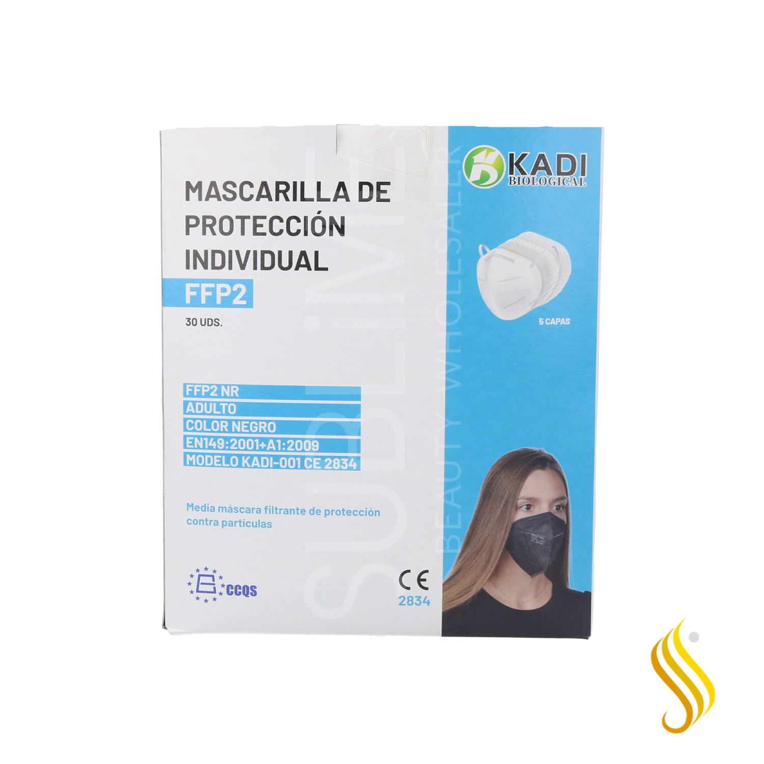 White FFP2 Protection Face Mask 1X30PCS (5 Layers) Black