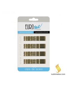 Eurostil Paperboard 24 Clips Wavy Bronze 70mm (01611)
