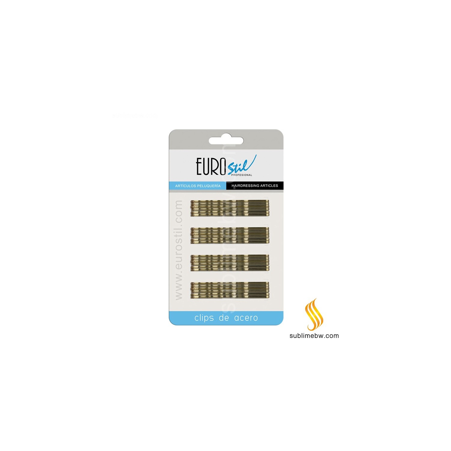 Eurostil Carton 24 Clips Ondulados Bronce 70mm