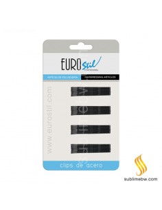 Eurostil Carton 24 Clips Ondule Noir Petit 5cm (01609/50)
