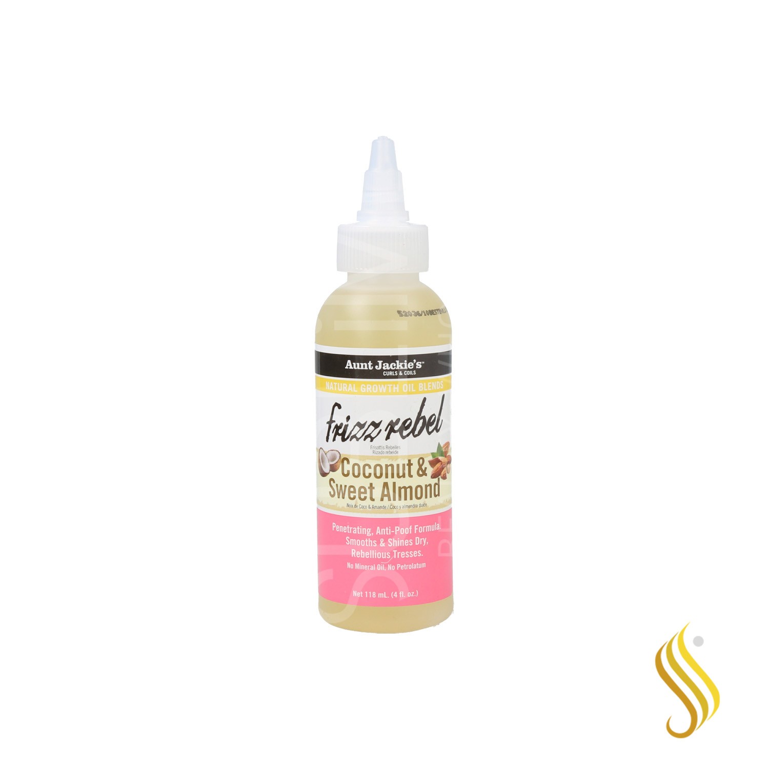 Huile rebelle anti-frisottis à la noix de coco et à l'amande douce de Aunt Jackie'S C&C 118 ml
