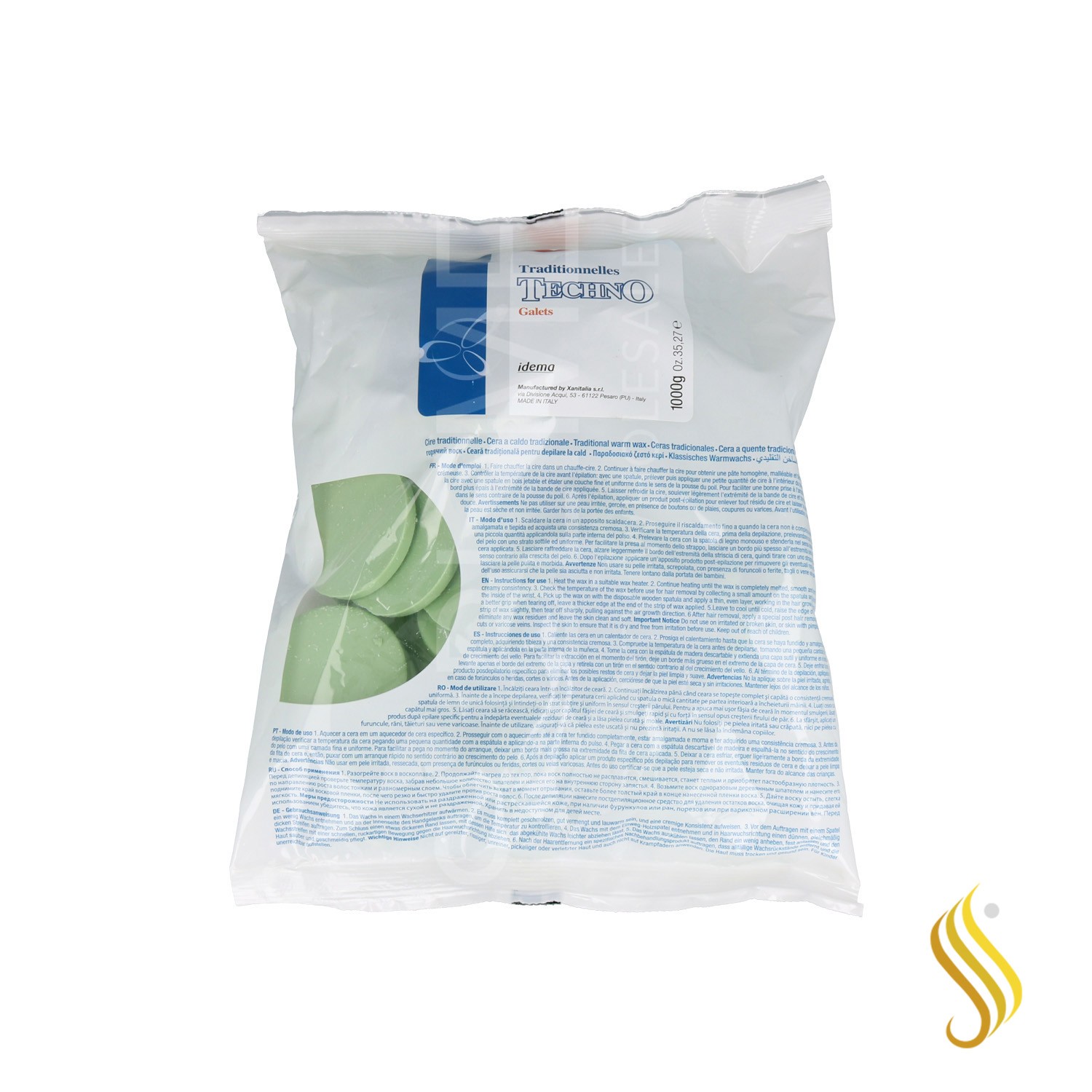 Disques de cire chaude Idema Thé vert 1 kg.