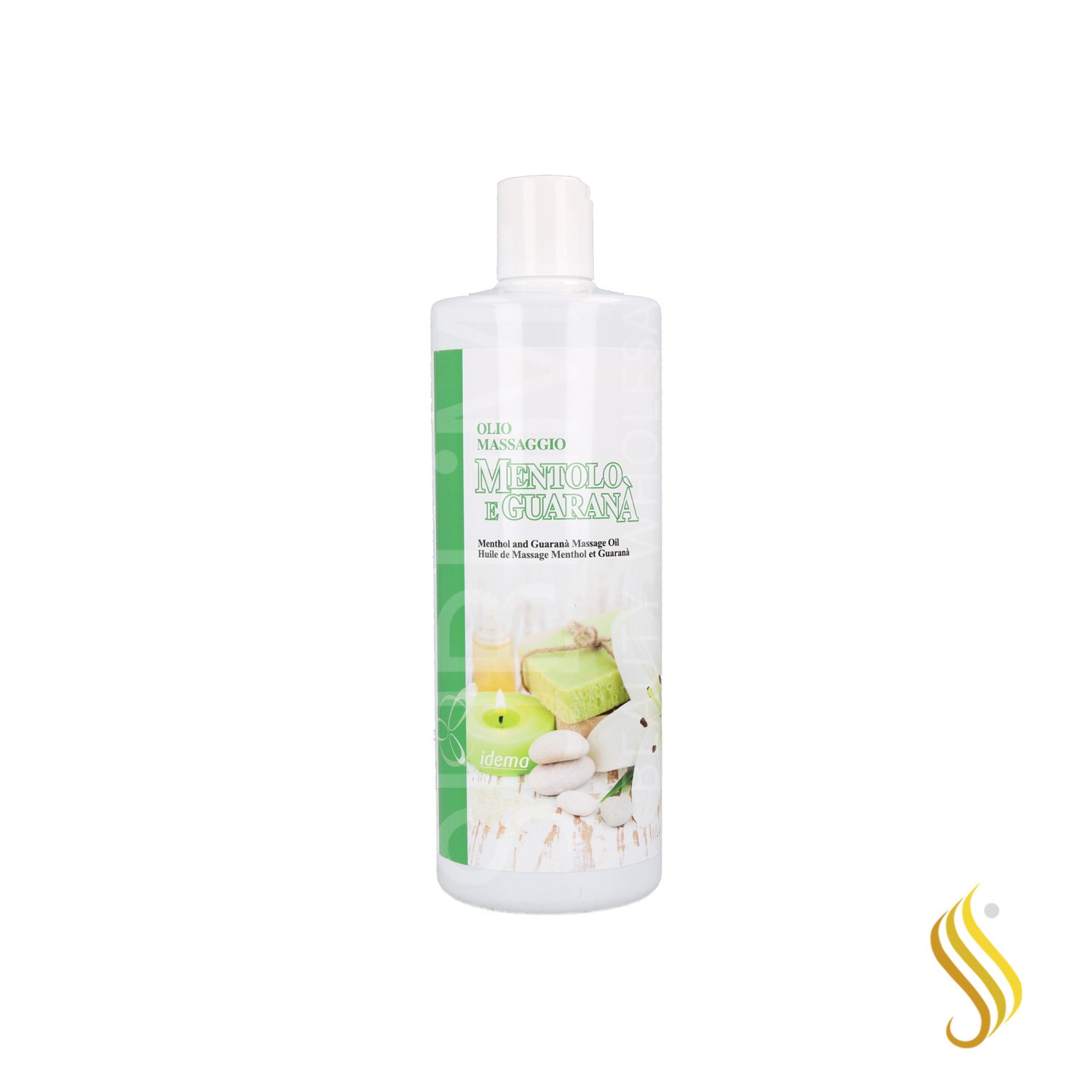 Huile de massage Idema Menthe et Guarana 500 ml.