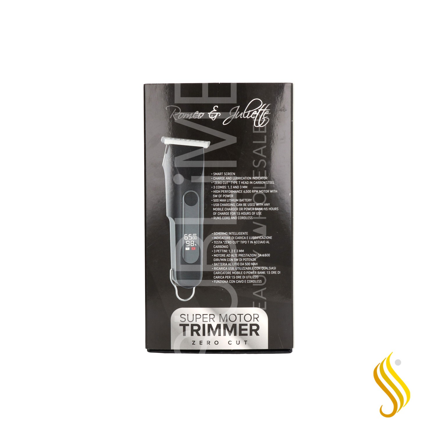 Albi R&J Super Motor Trimmer Zero Cut Tondeuse à Cheveux Noir