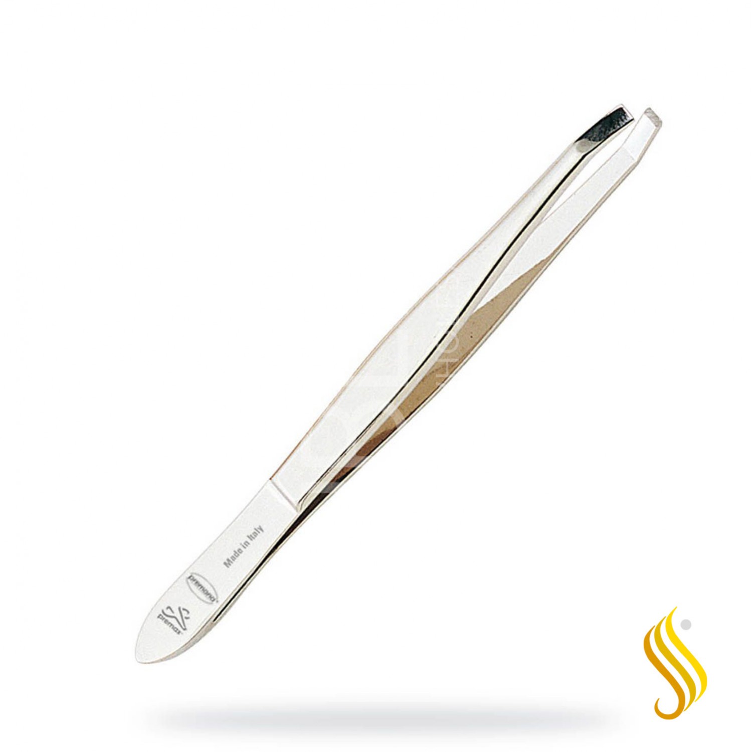 Premax Pinza Niquelada Punta Curva 9 cm
